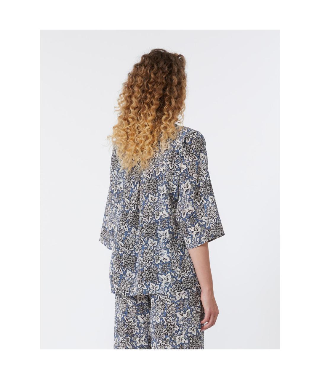 WEEKEND MAX MARA Синяя шелковая рубашка, фото 2