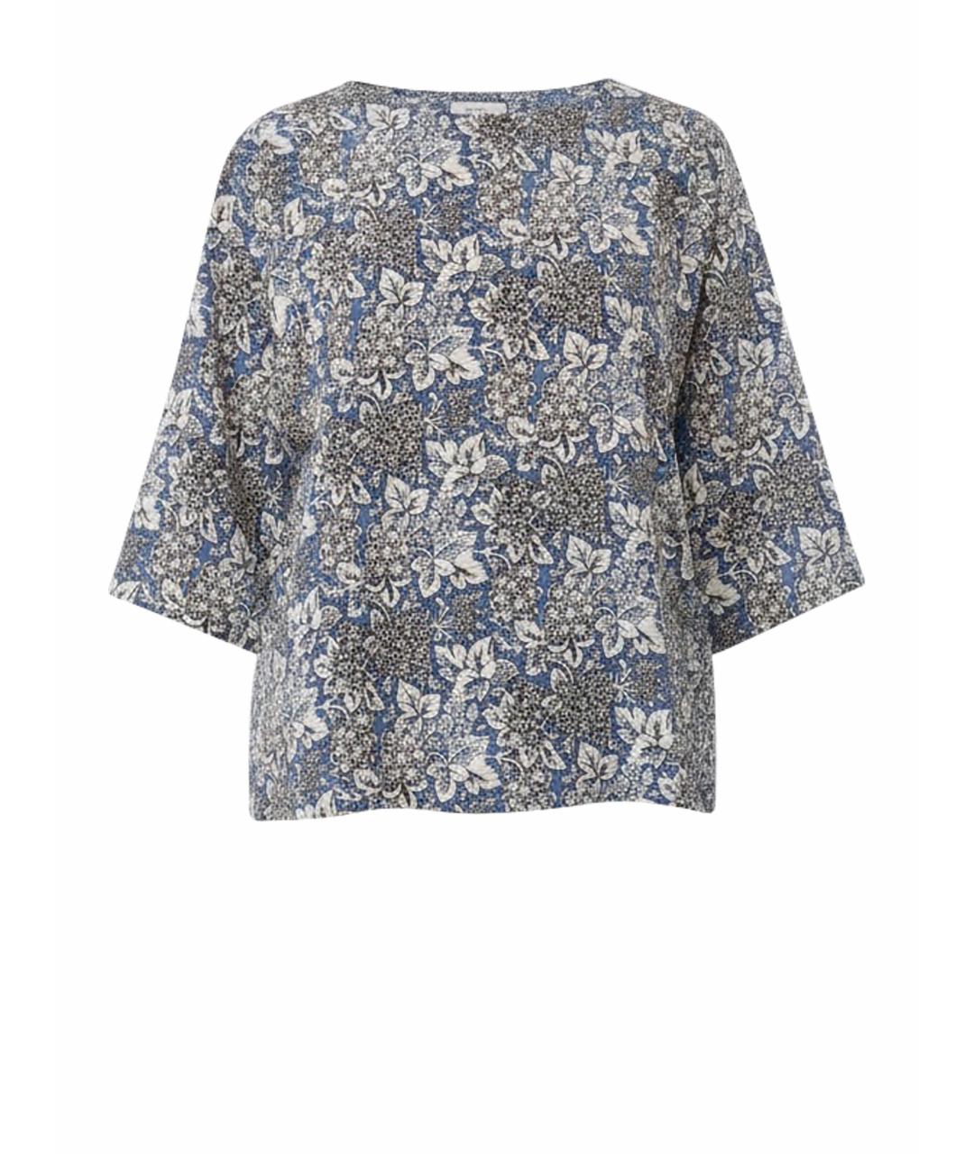 WEEKEND MAX MARA Синяя шелковая рубашка, фото 1