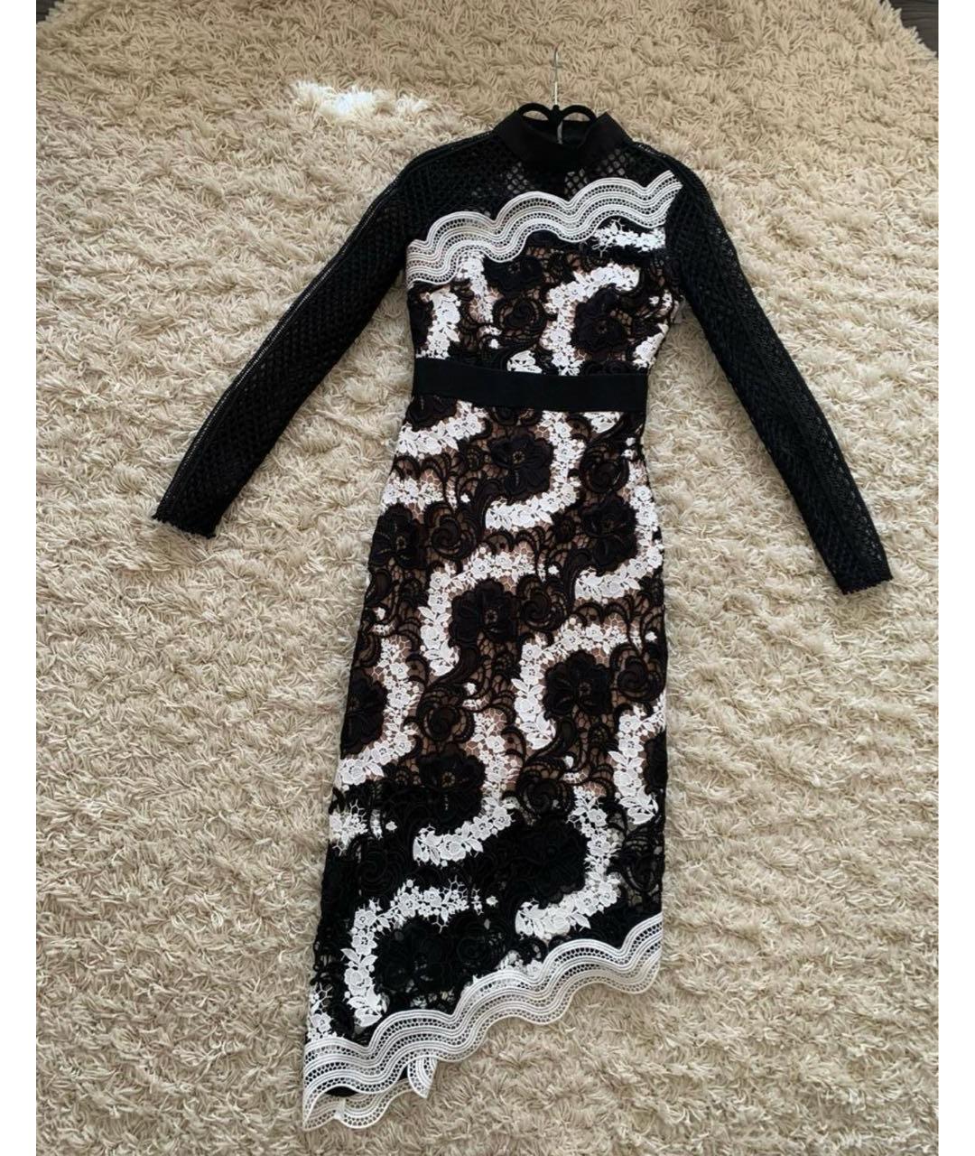 SELF-PORTRAIT Черное кружевное коктейльное платье, фото 4