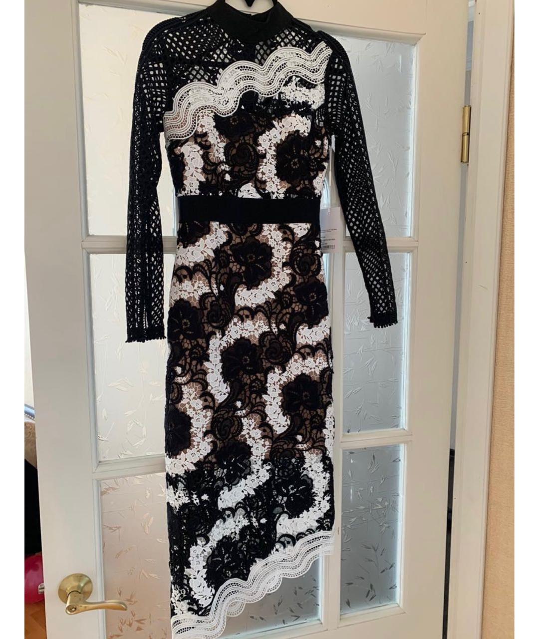 SELF-PORTRAIT Черное кружевное коктейльное платье, фото 3