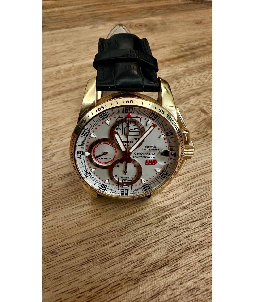 CHOPARD Черные часы из желтого золота, фото 4