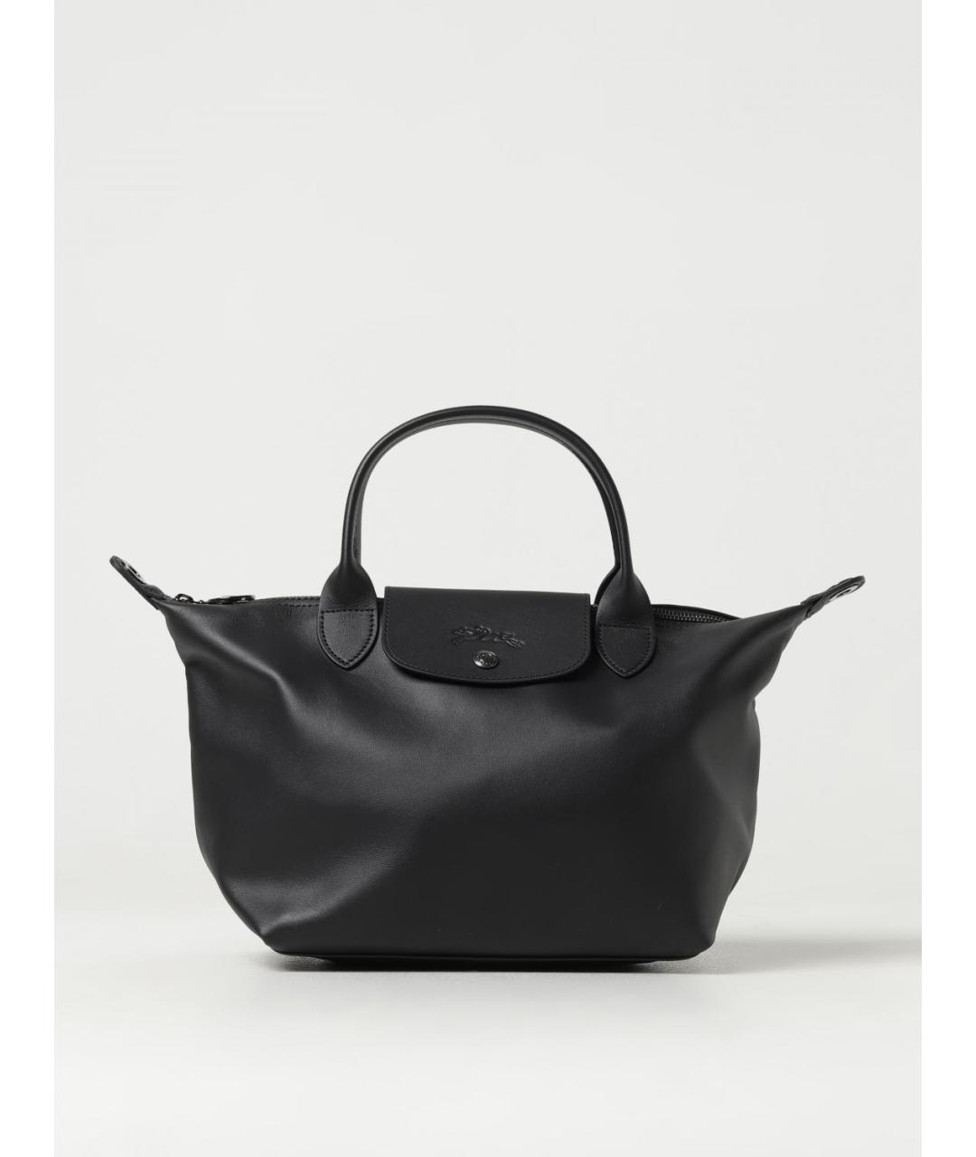 LONGCHAMP Черная кожаная сумка тоут, фото 4