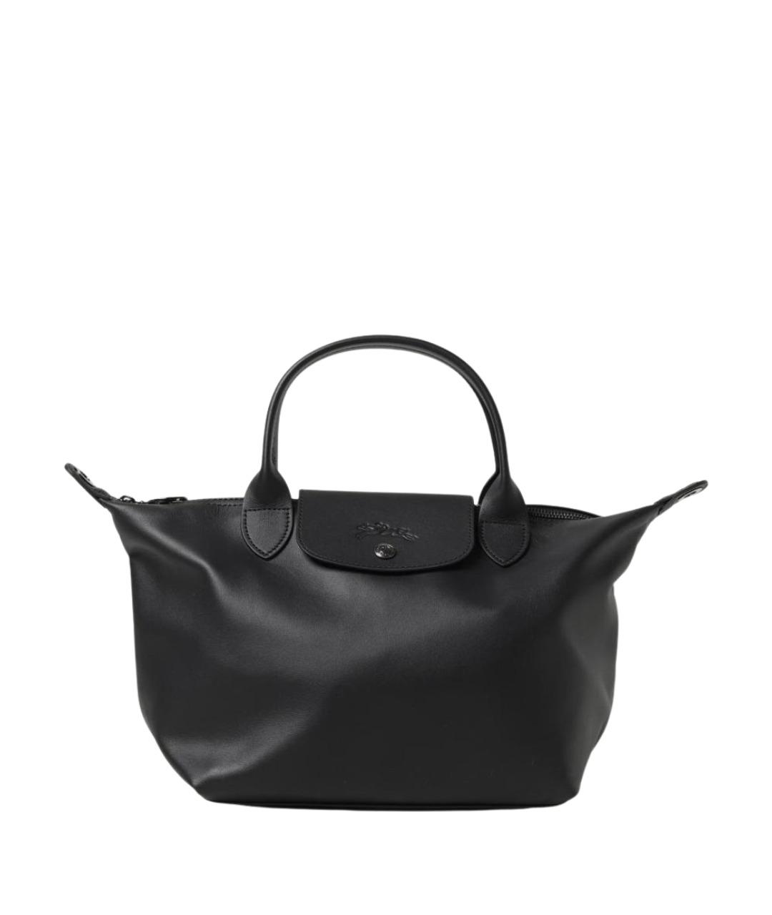 LONGCHAMP Черная кожаная сумка тоут, фото 1
