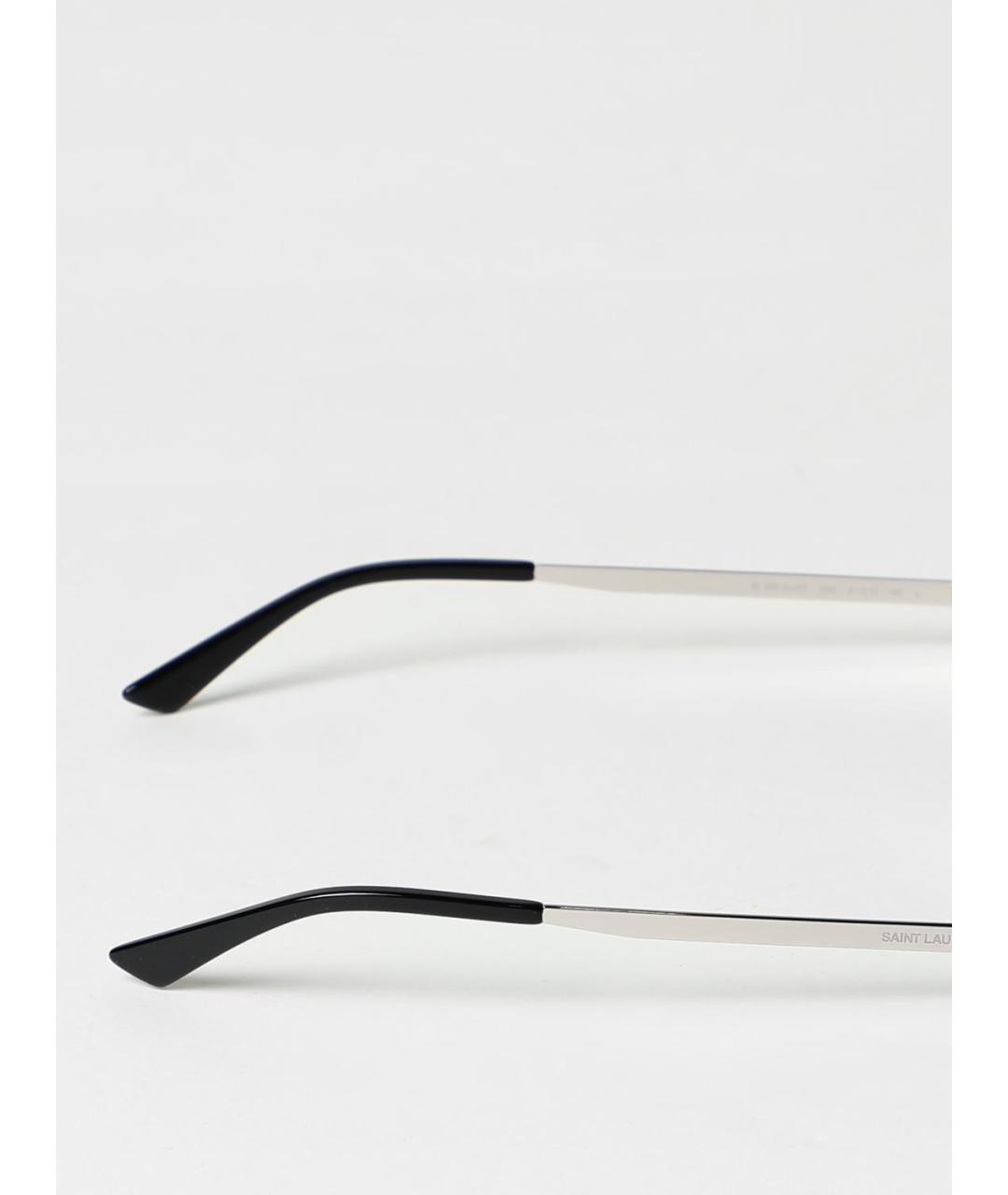SAINT LAURENT Серебряные металлические солнцезащитные очки, фото 4