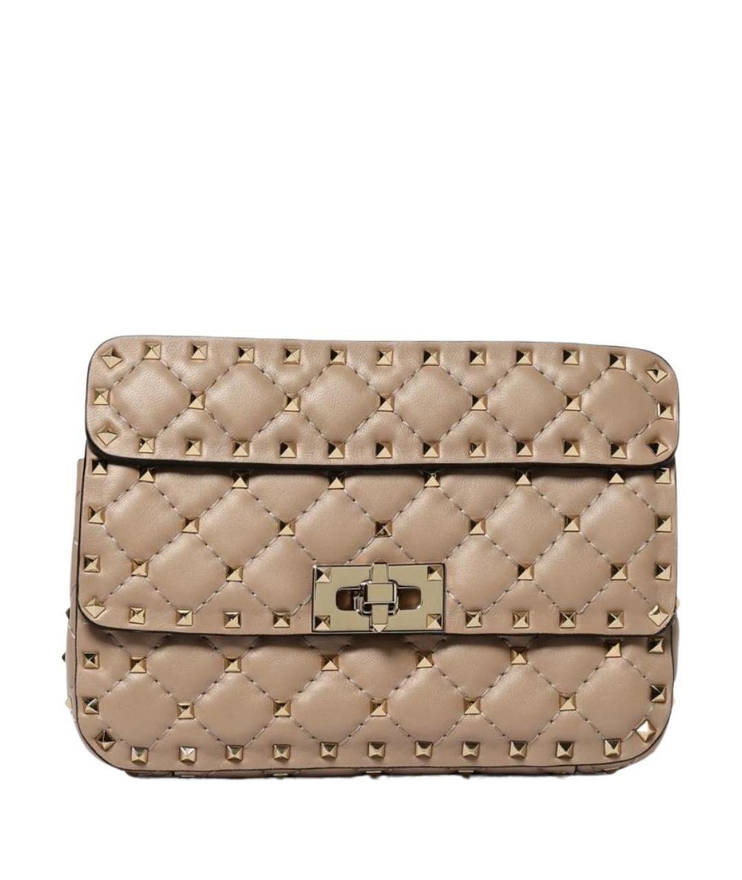 VALENTINO Бежевая кожаная сумка через плечо, фото 1