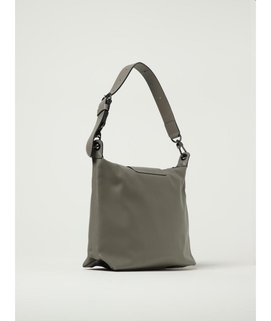 LONGCHAMP Серая кожаная сумка через плечо, фото 2