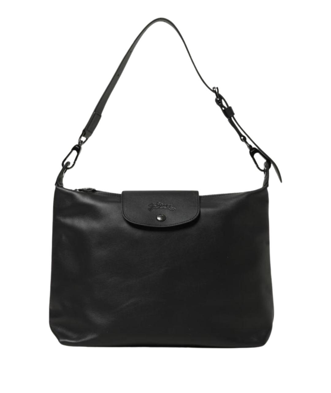 LONGCHAMP Черная кожаная сумка через плечо, фото 1