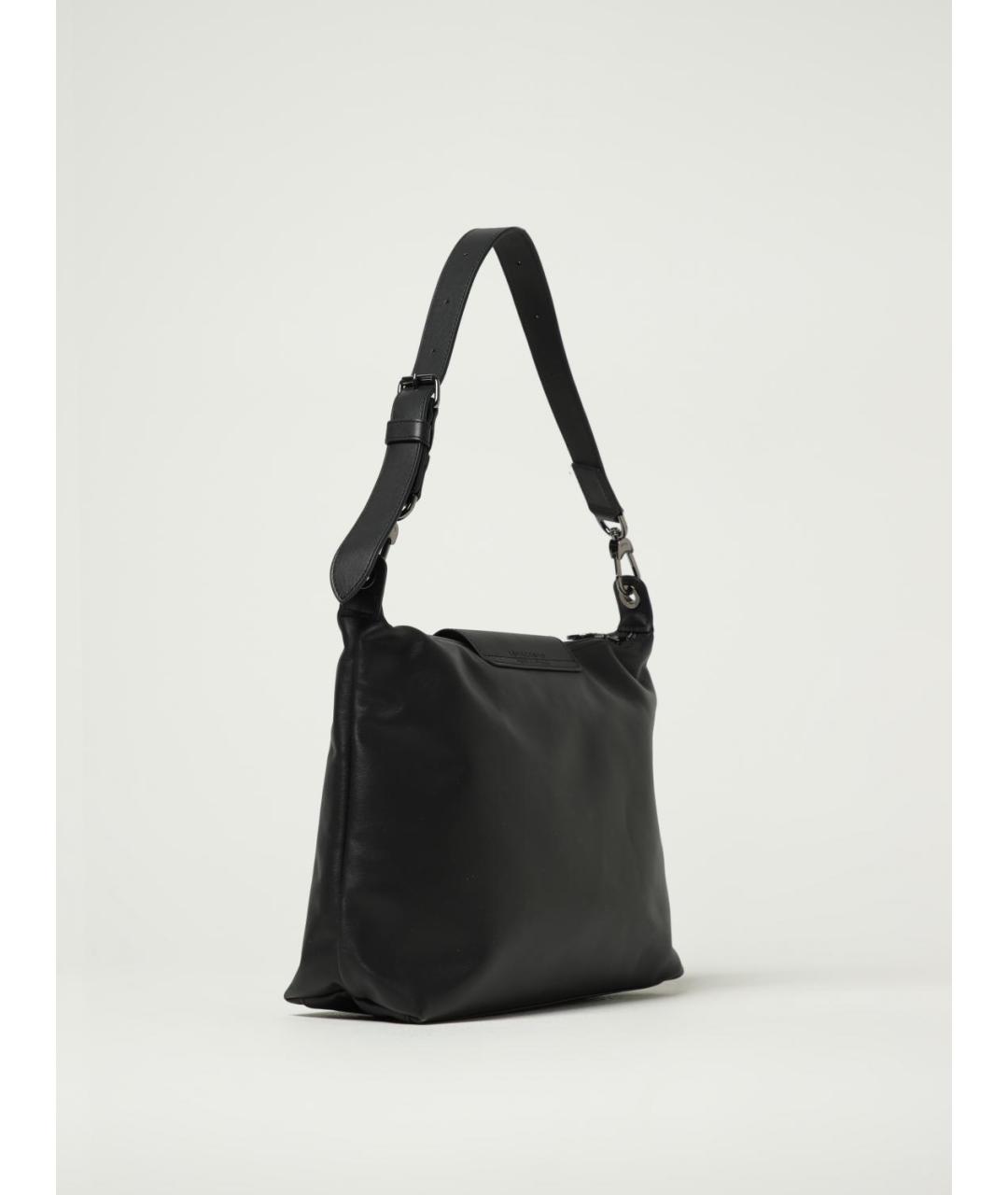 LONGCHAMP Черная кожаная сумка через плечо, фото 2