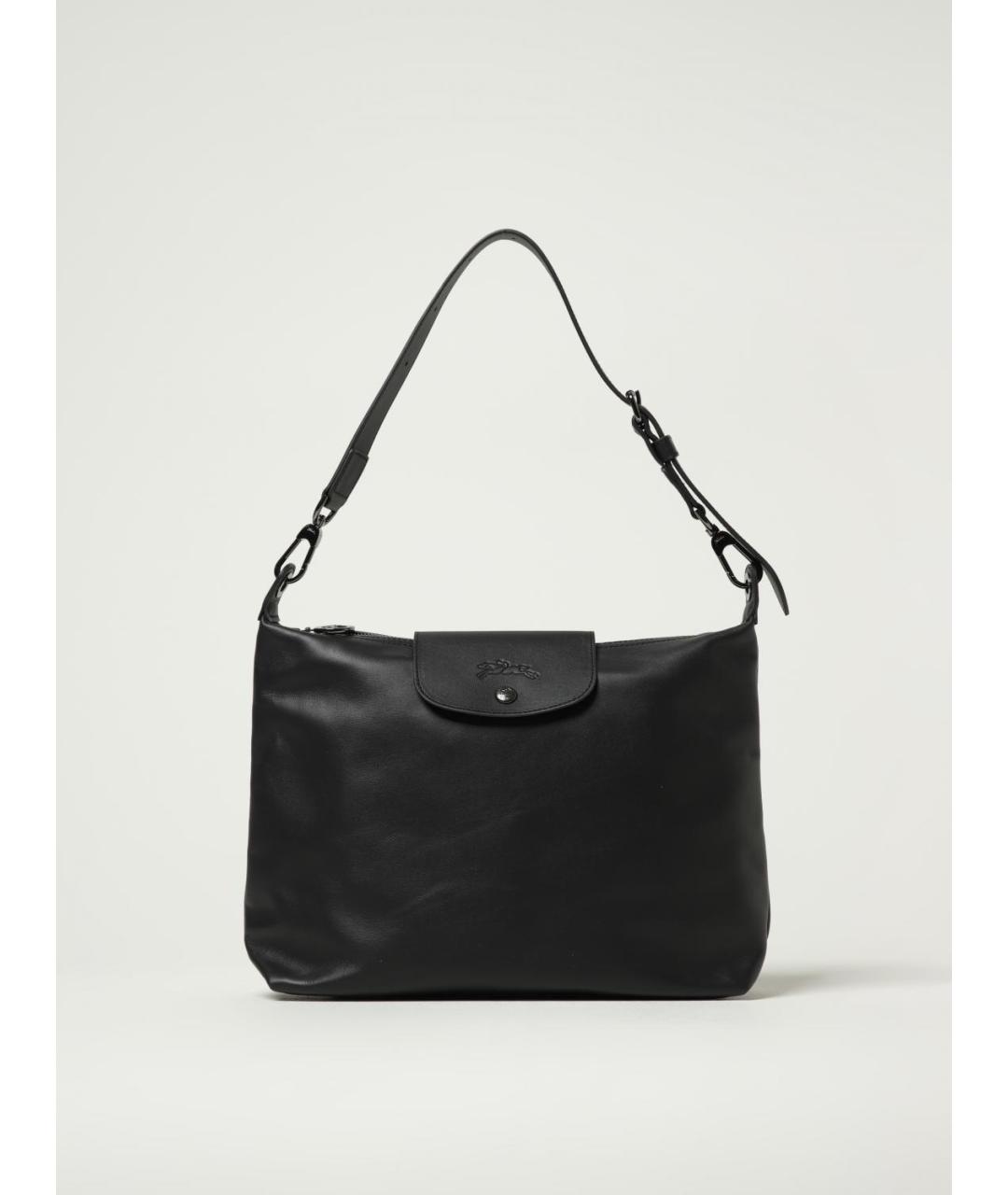 LONGCHAMP Черная кожаная сумка через плечо, фото 4