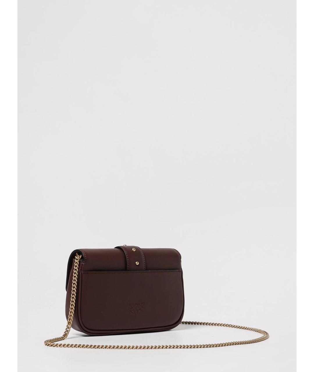 PINKO Коричневая кожаная сумка через плечо, фото 2