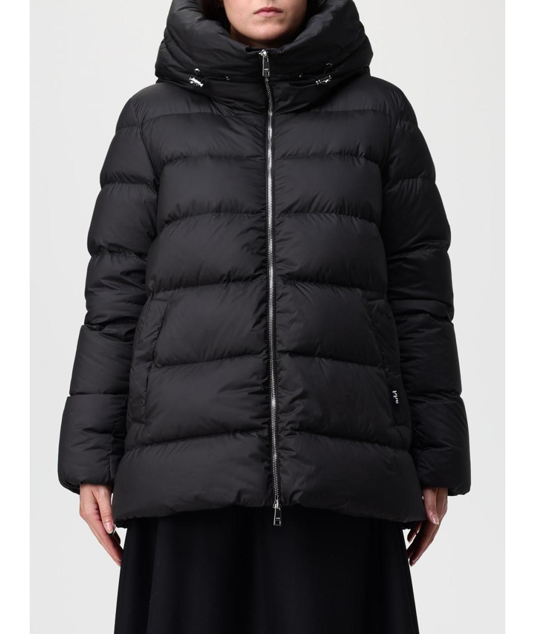 ADD Черный полиэстеровый пуховик, фото 5