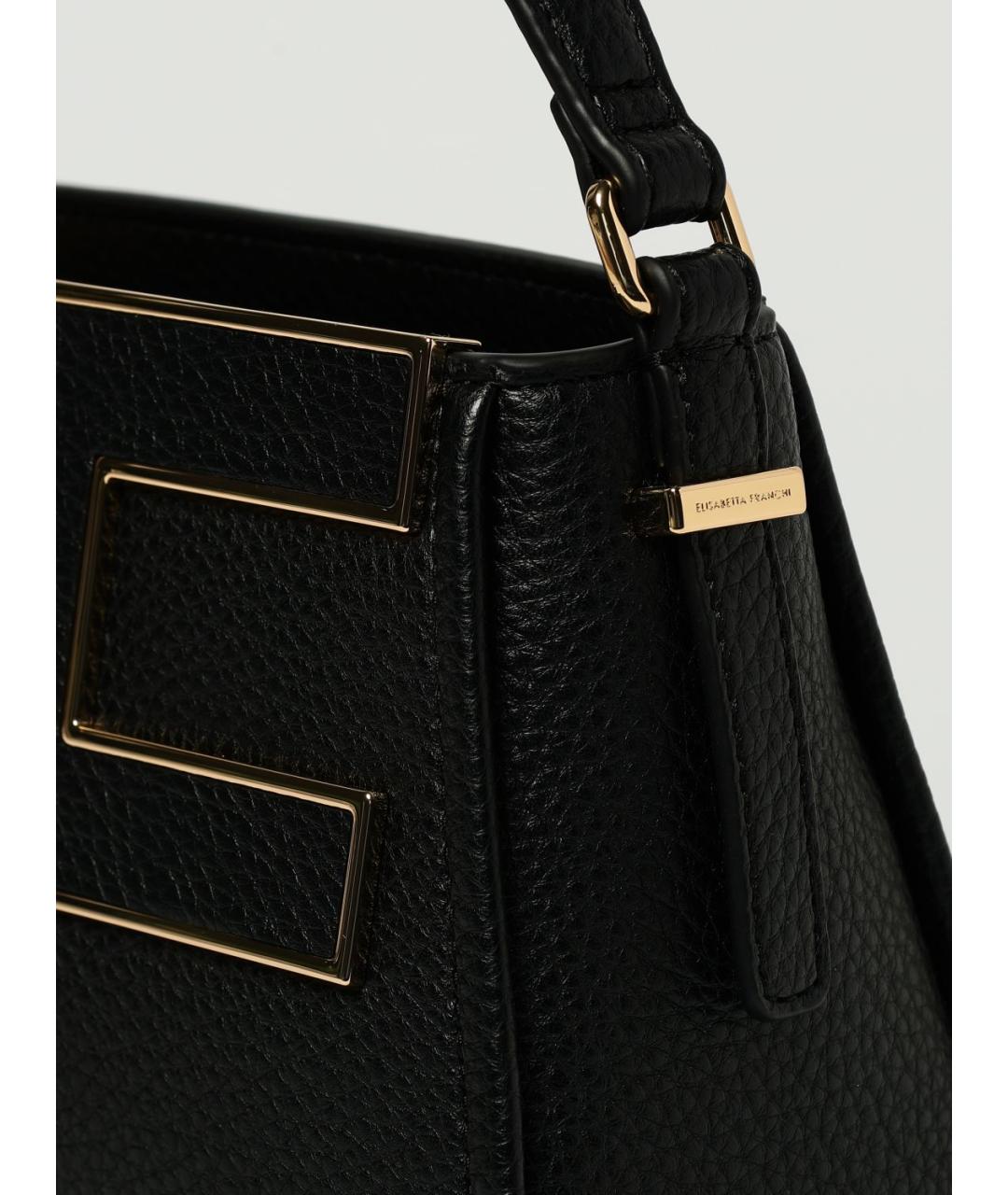 ELISABETTA FRANCHI Черная синтетическая сумка с короткими ручками, фото 3