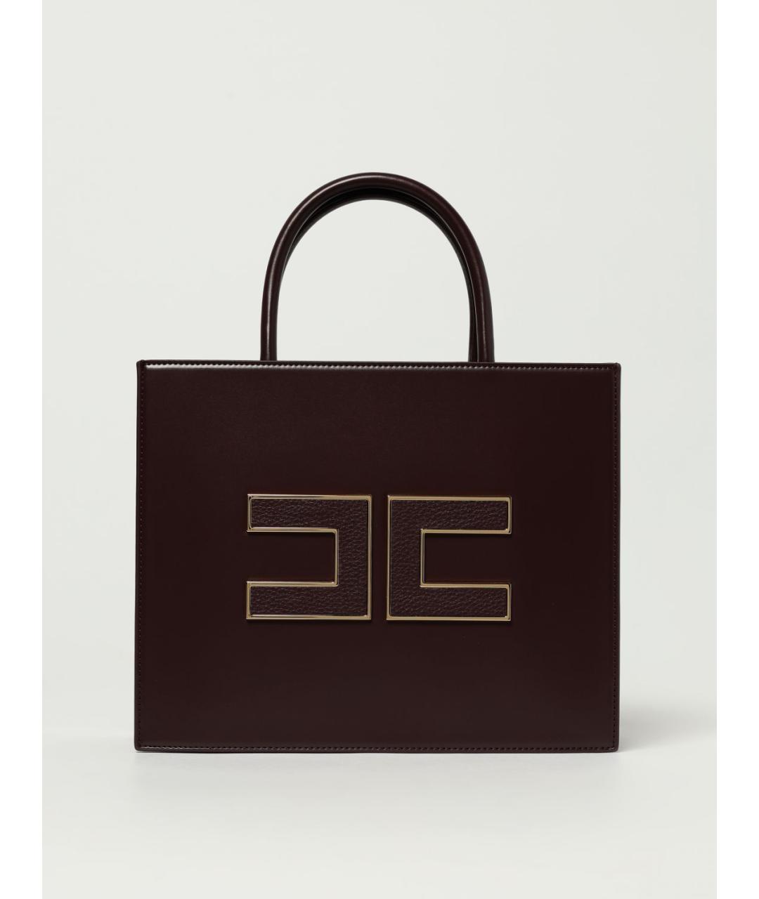 ELISABETTA FRANCHI Бордовая сумка тоут из искусственной кожи, фото 4
