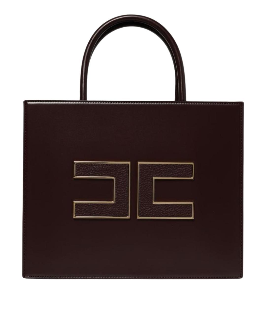 ELISABETTA FRANCHI Бордовая сумка тоут из искусственной кожи, фото 1