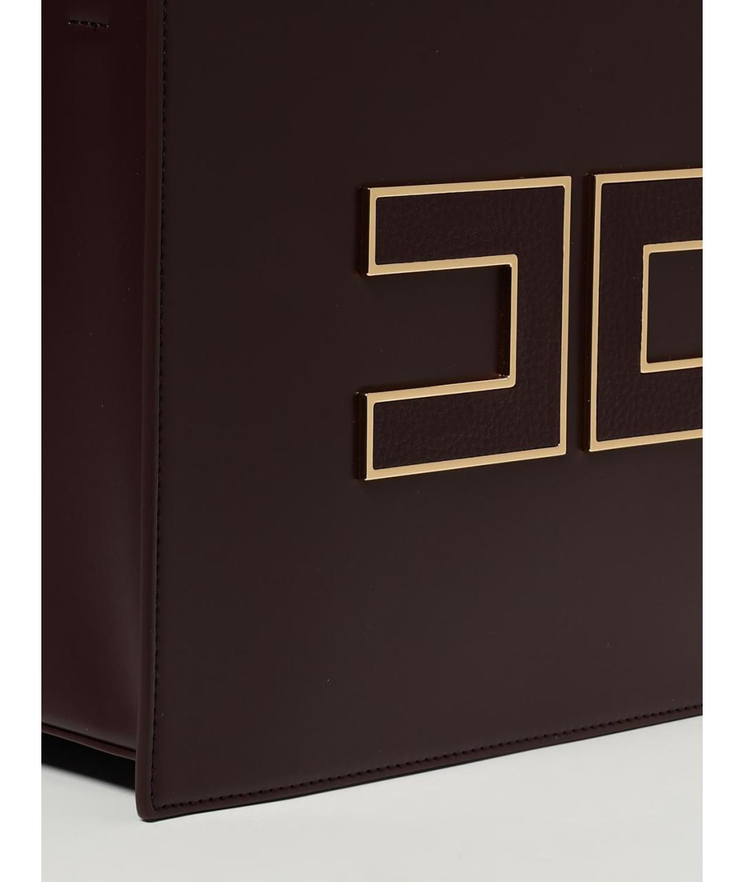 ELISABETTA FRANCHI Бордовая сумка тоут из искусственной кожи, фото 3