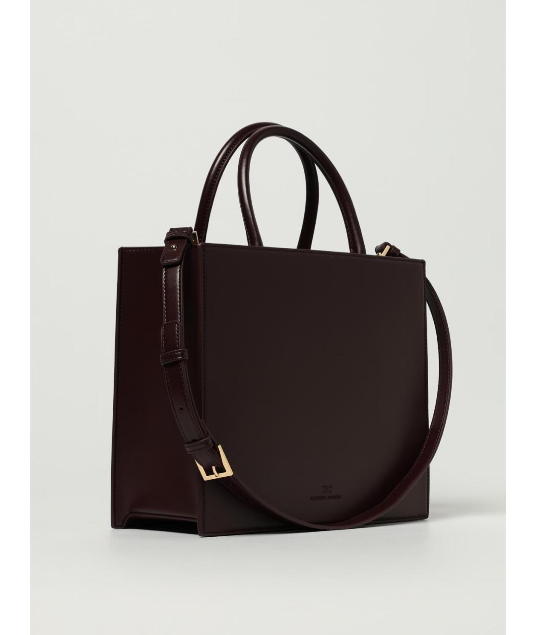 ELISABETTA FRANCHI Бордовая сумка тоут из искусственной кожи, фото 2