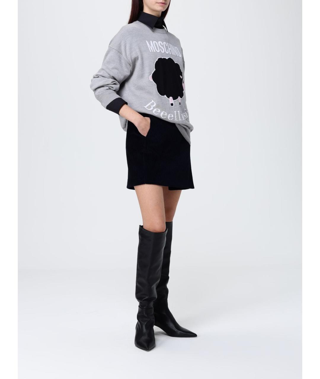 MOSCHINO Серый джемпер / свитер, фото 3