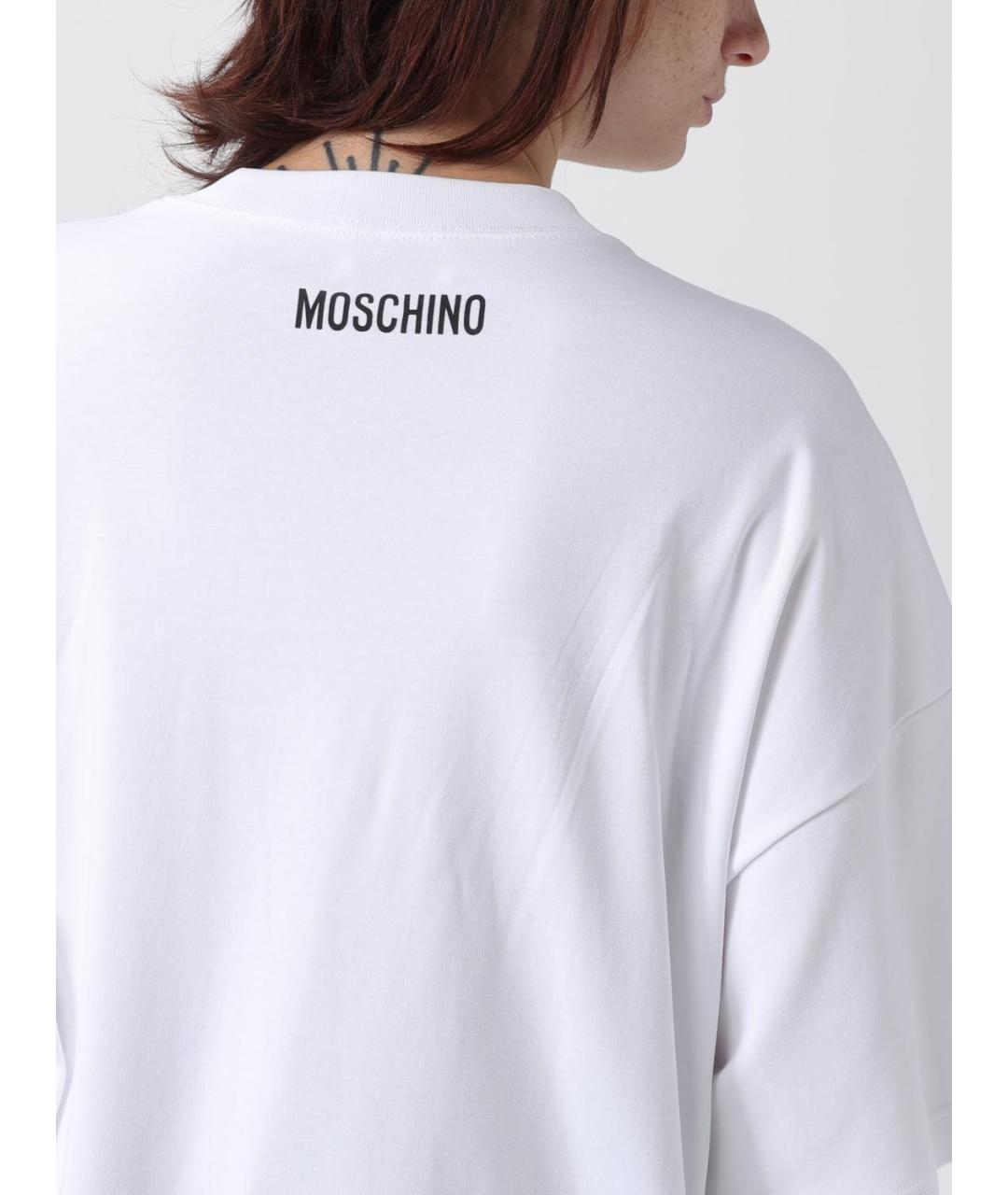 MOSCHINO Белая хлопковая футболка, фото 5