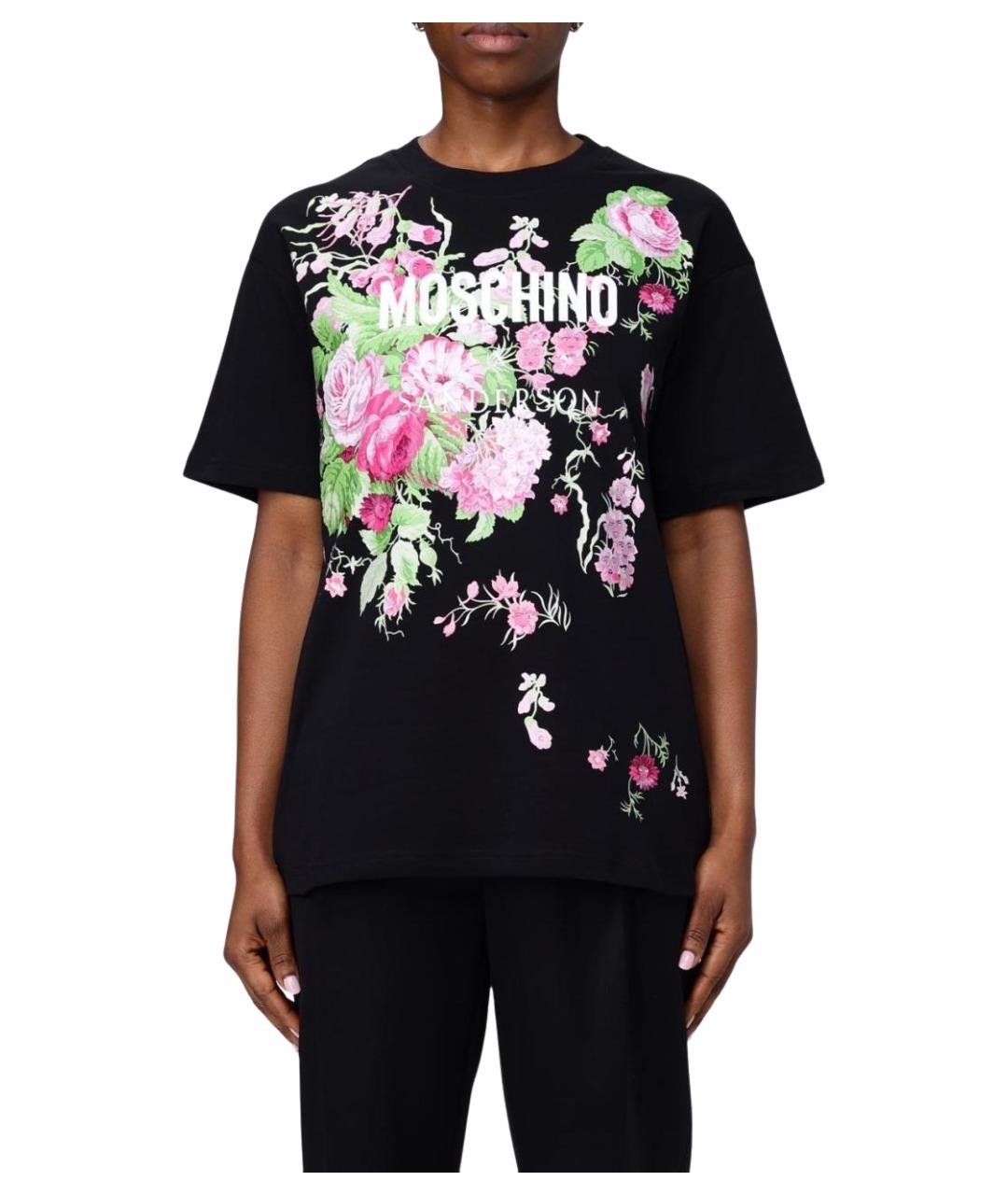 MOSCHINO Черная хлопковая футболка, фото 7