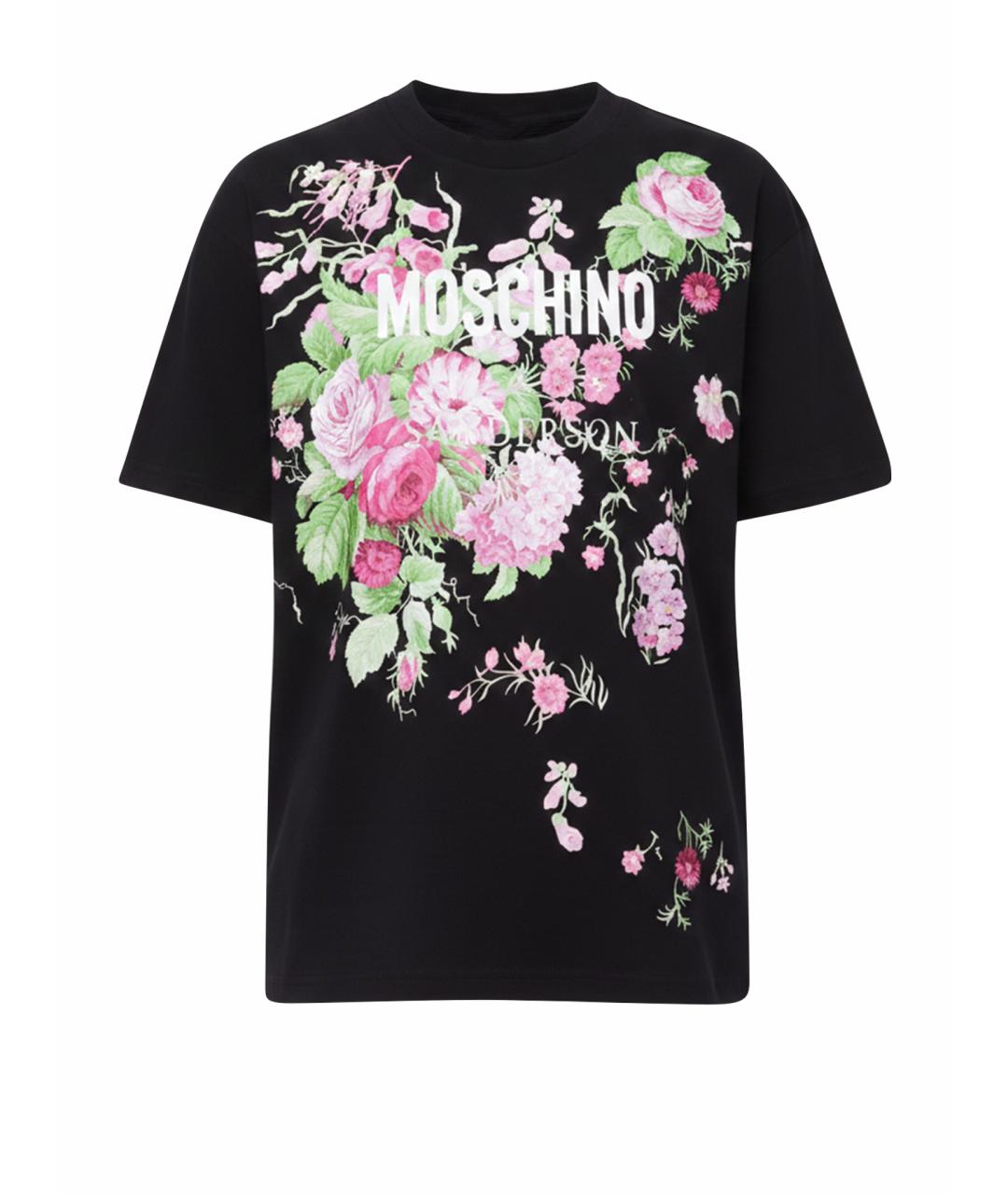 MOSCHINO Черная хлопковая футболка, фото 1