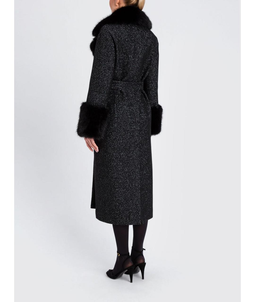 TWIN-SET Черное полиэстеровое пальто, фото 4