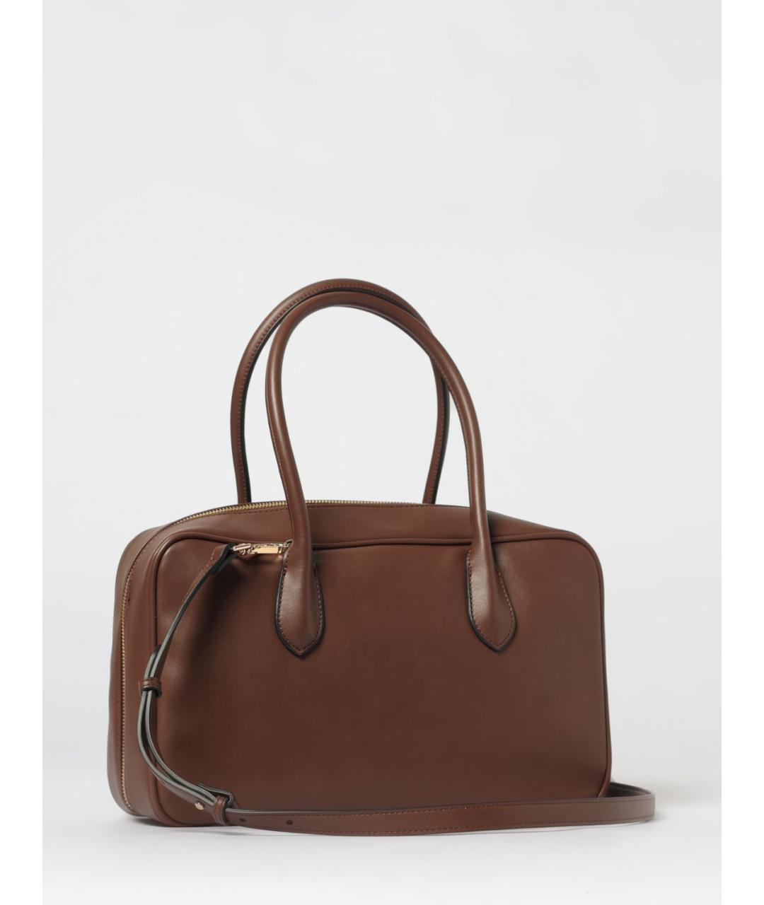 TWIN-SET Коричневая сумка с короткими ручками из искусственной кожи, фото 2