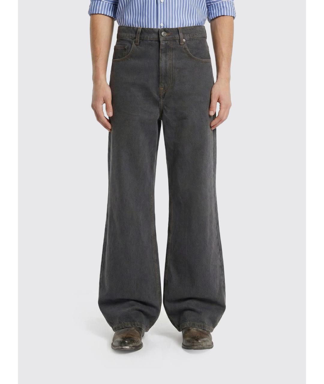 GOLDEN GOOSE DELUXE BRAND Черные хлопковые прямые джинсы, фото 3