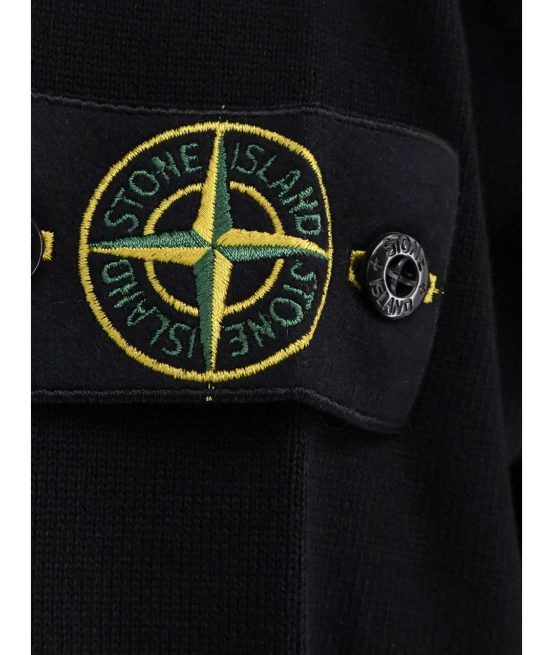 STONE ISLAND Черный хлопковый джемпер / свитер, фото 2