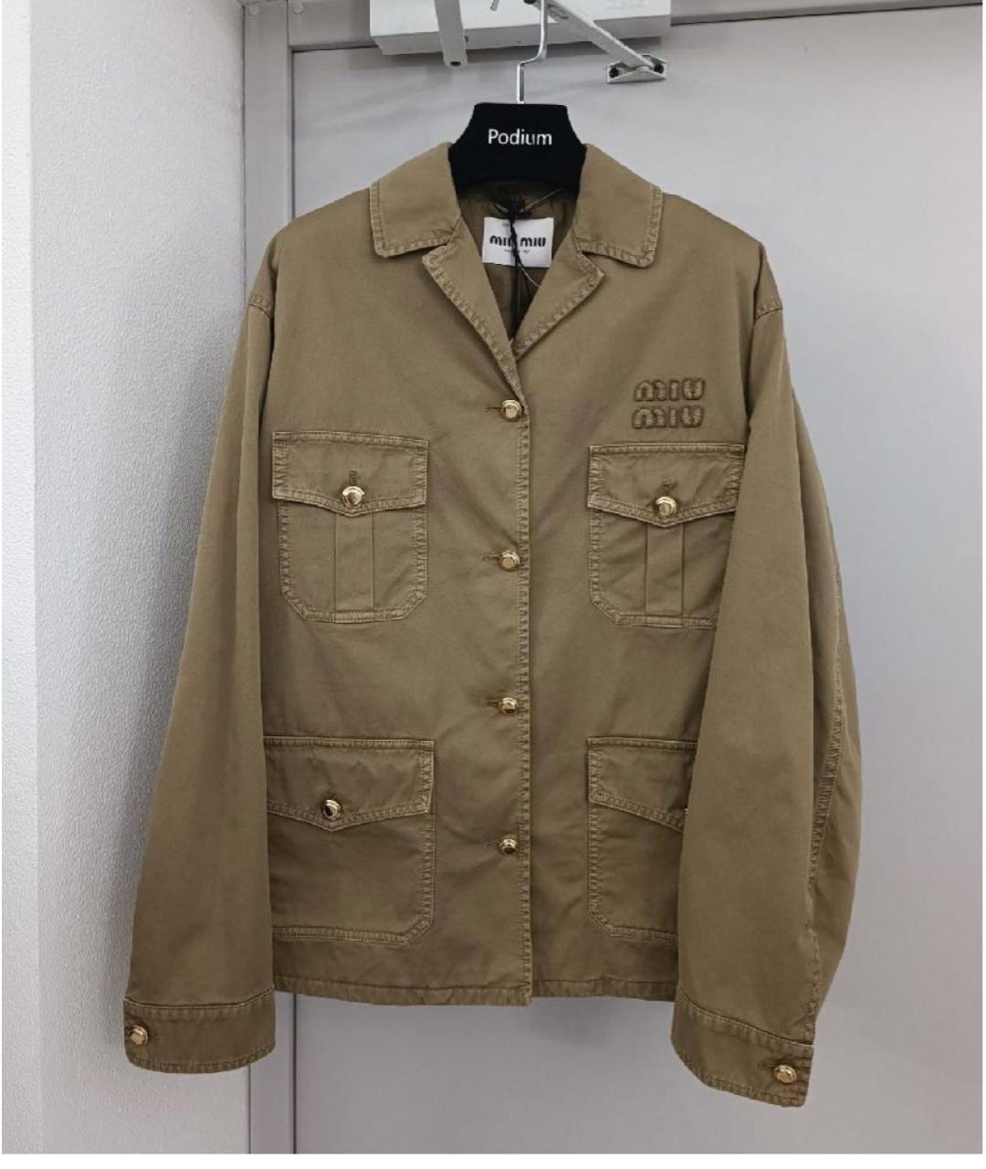 MIU MIU Хаки хлопковая куртка, фото 6