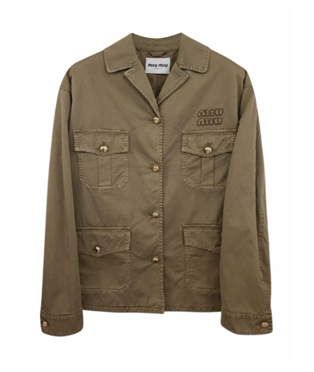 MIU MIU Хаки хлопковая куртка, фото 1