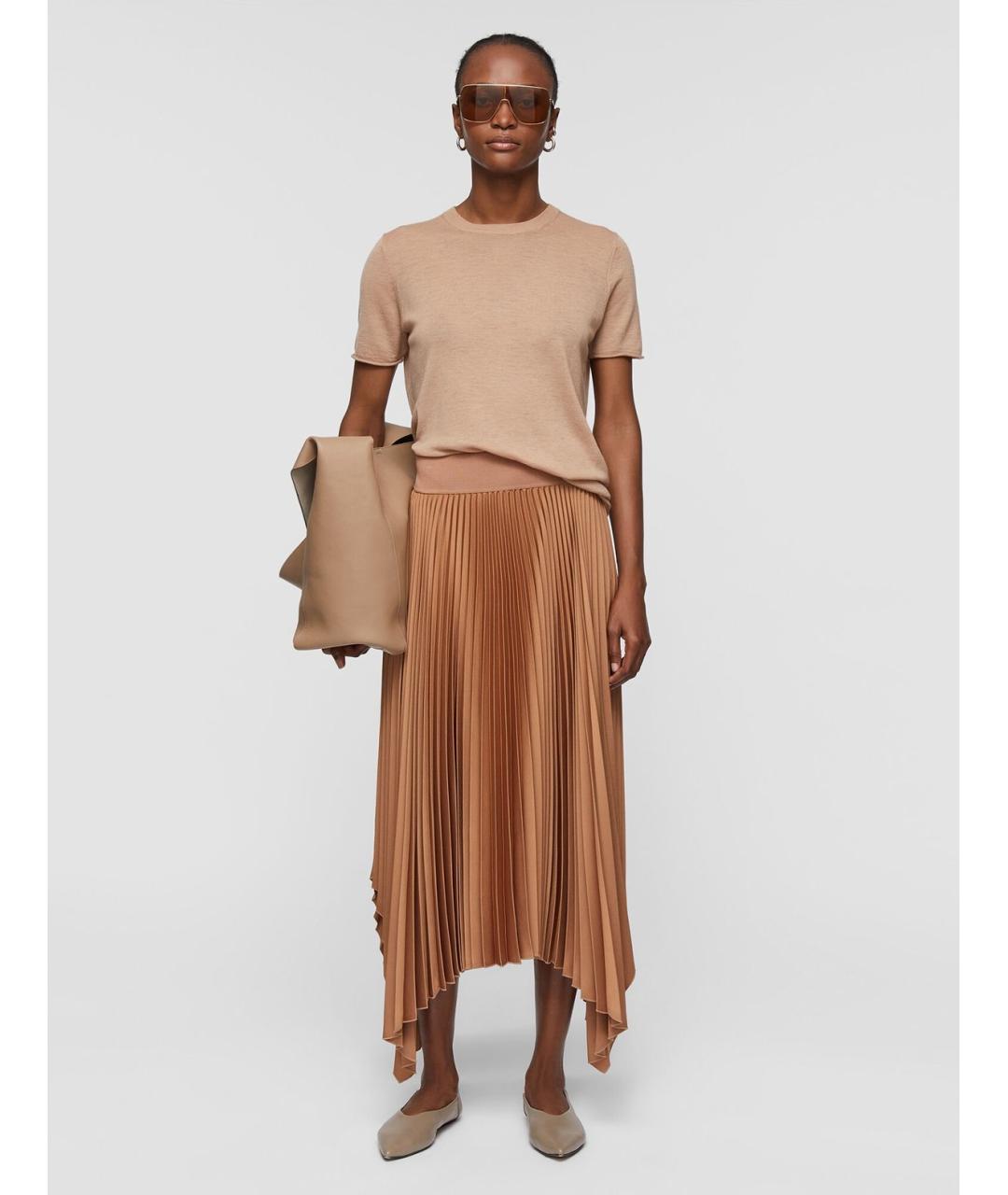 JOSEPH Коричневая полиэстеровая юбка миди, фото 2