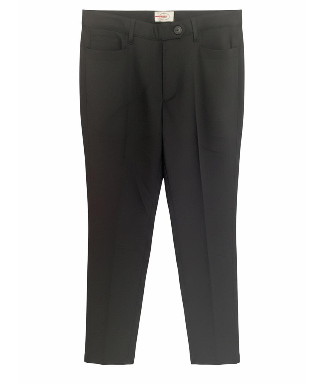 PRADA Черные хлопковые прямые брюки, фото 1