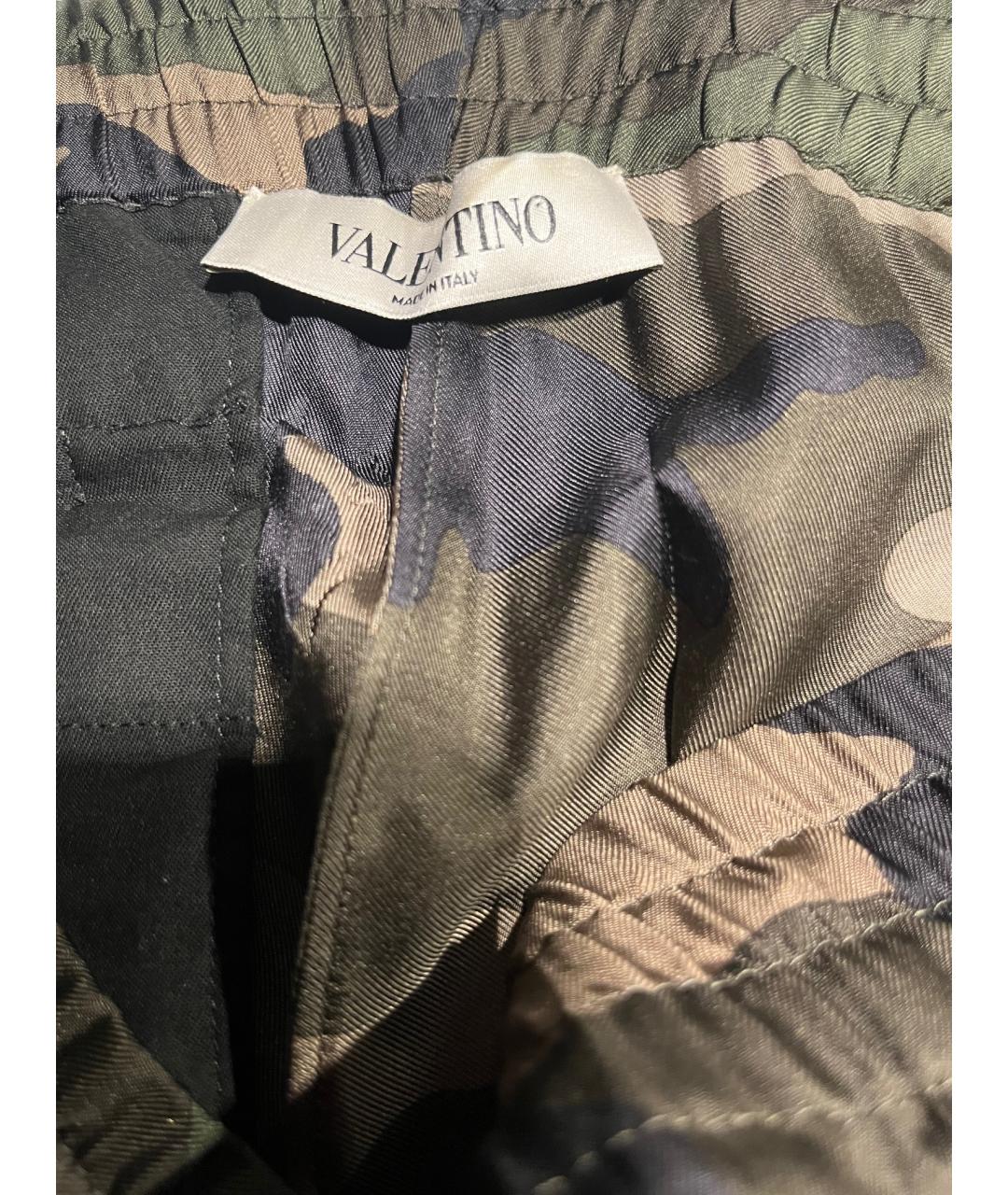 VALENTINO Хаки шелковые брюки узкие, фото 5