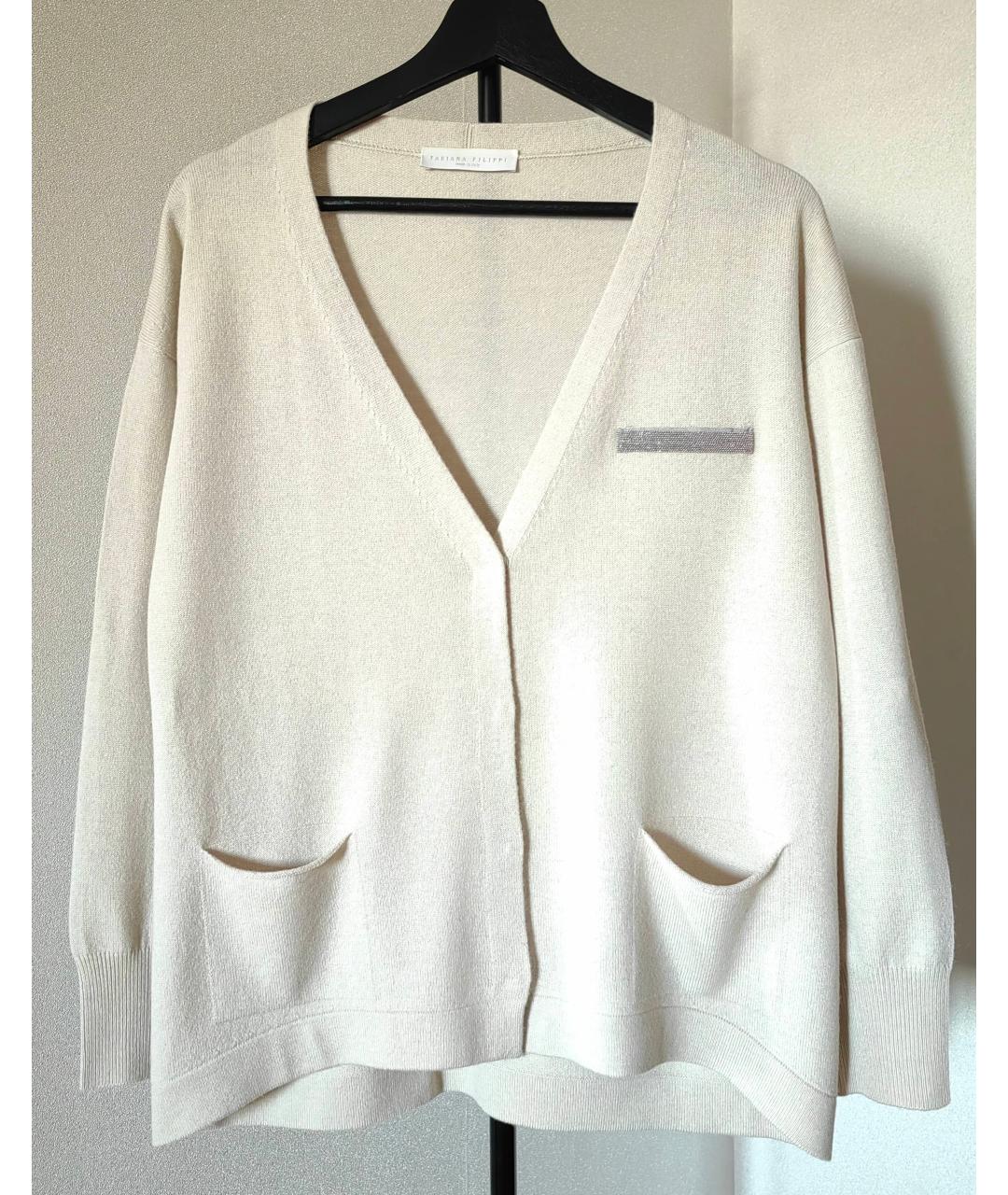 FABIANA FILIPPI Бежевый шерстяной кардиган, фото 9