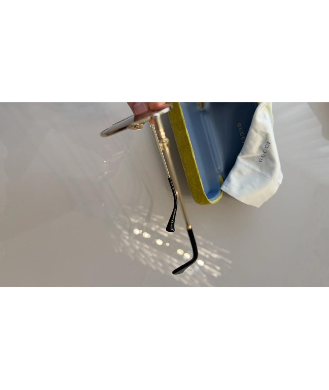 GUCCI Коричневые металлические солнцезащитные очки, фото 2