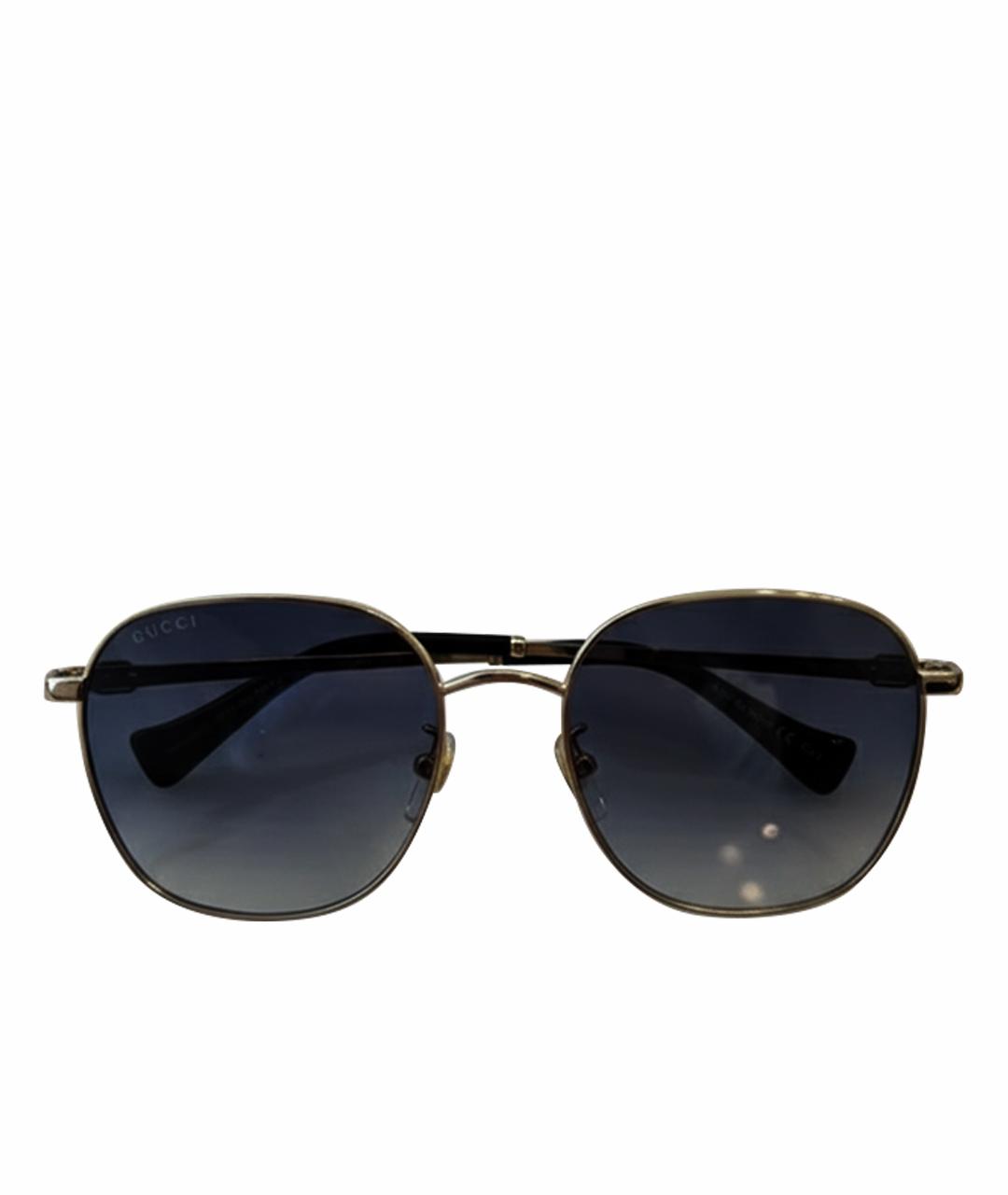 GUCCI Коричневые металлические солнцезащитные очки, фото 1