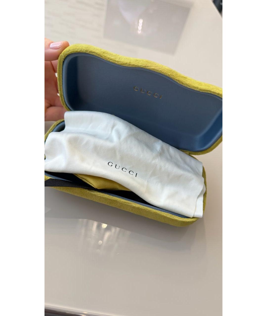 GUCCI Коричневые металлические солнцезащитные очки, фото 6