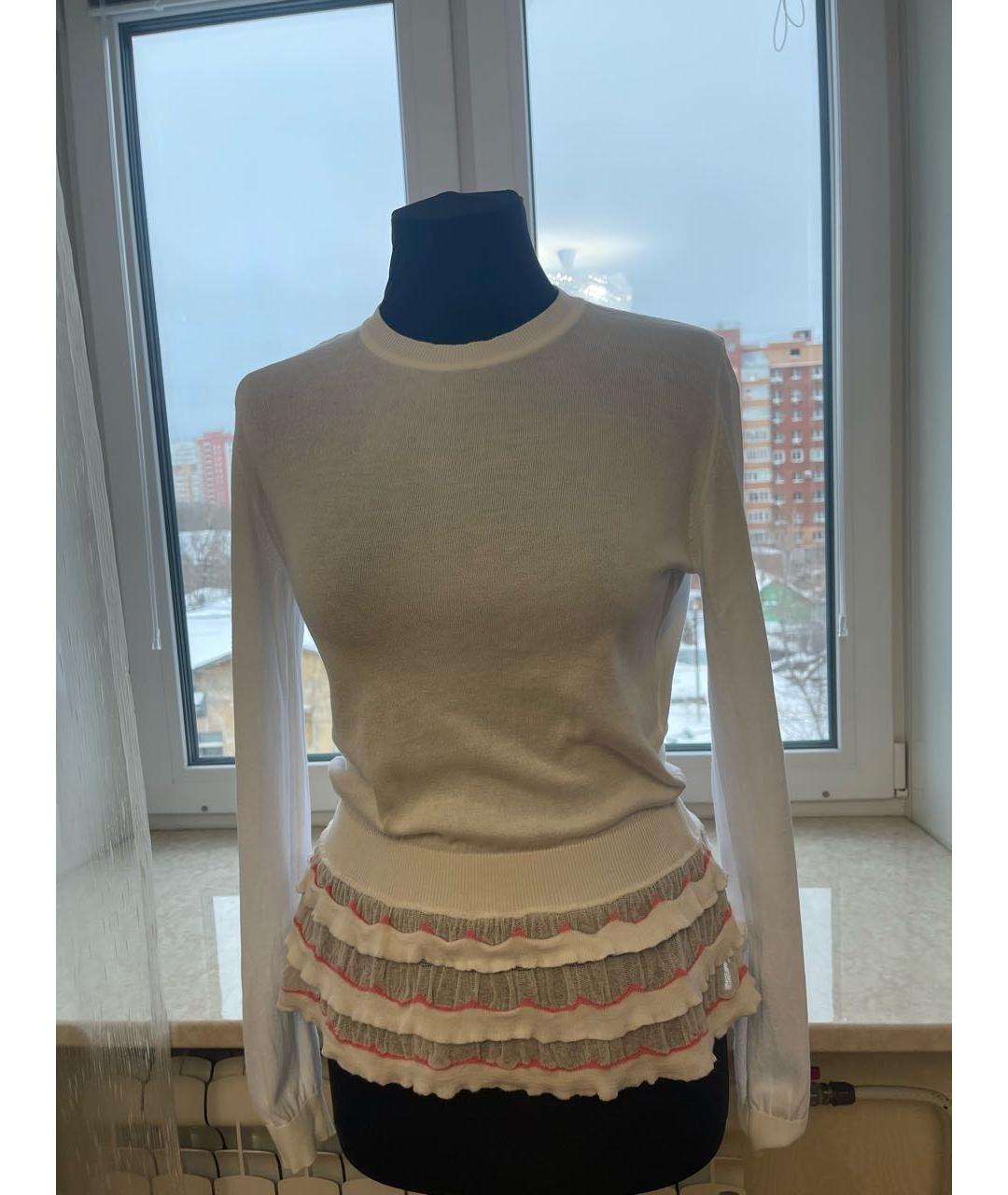 RED VALENTINO Белый хлопковый джемпер / свитер, фото 8