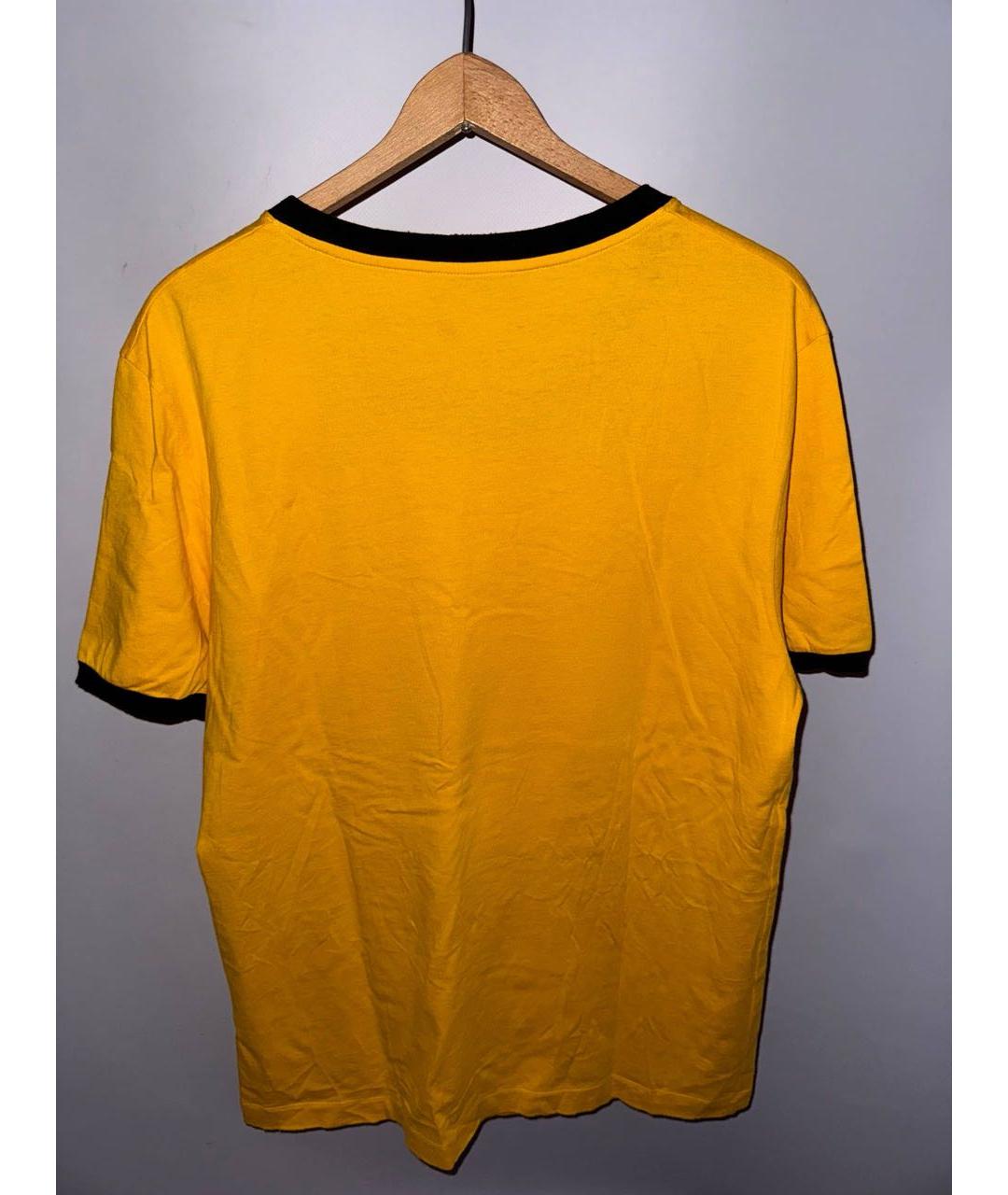 GUCCI Желтая хлопковая футболка, фото 2