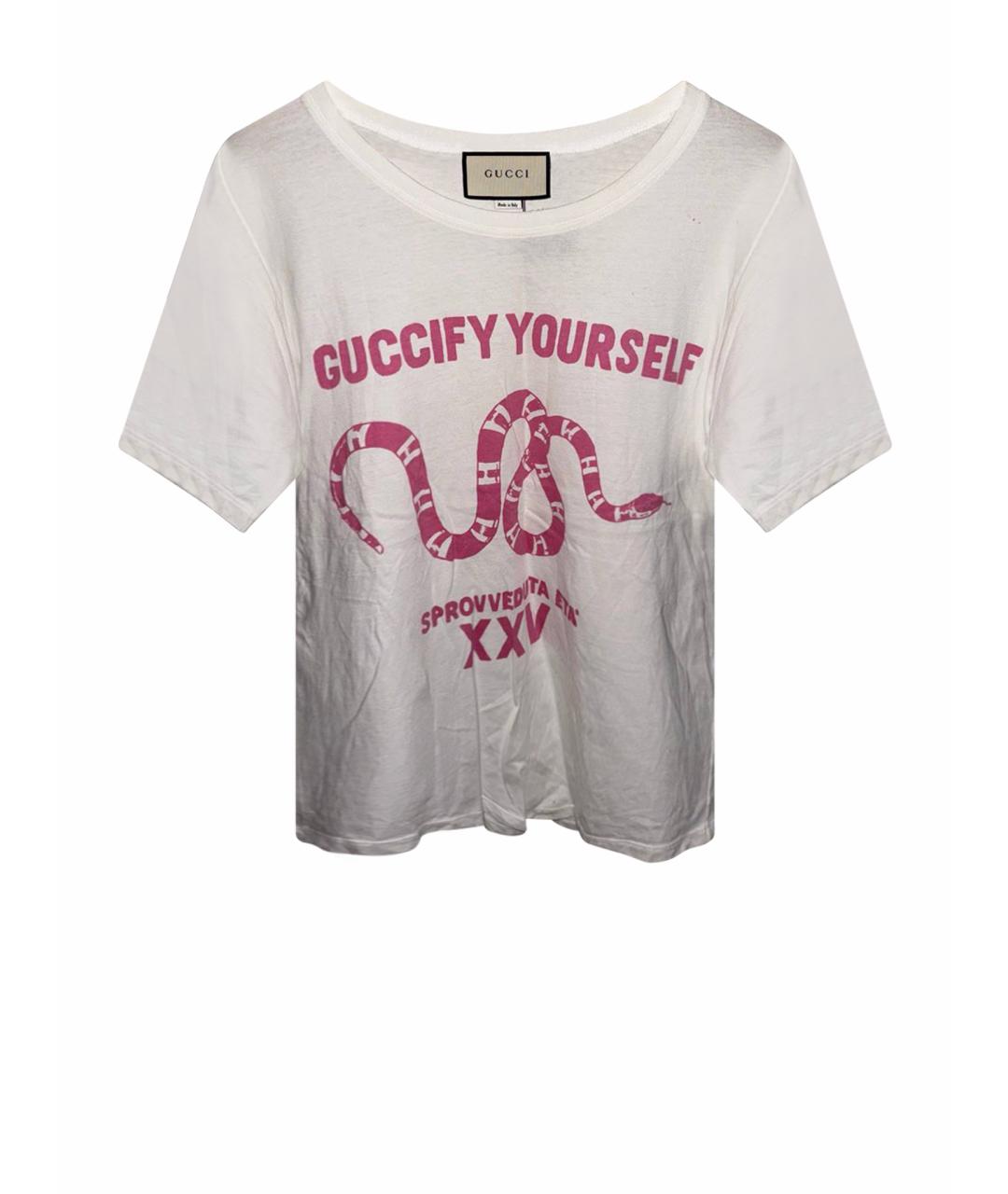 GUCCI Белая хлопковая футболка, фото 1