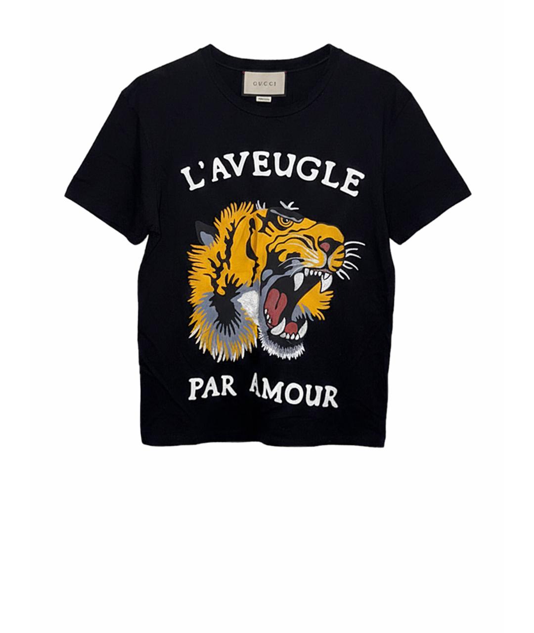 GUCCI Черная хлопковая футболка, фото 1