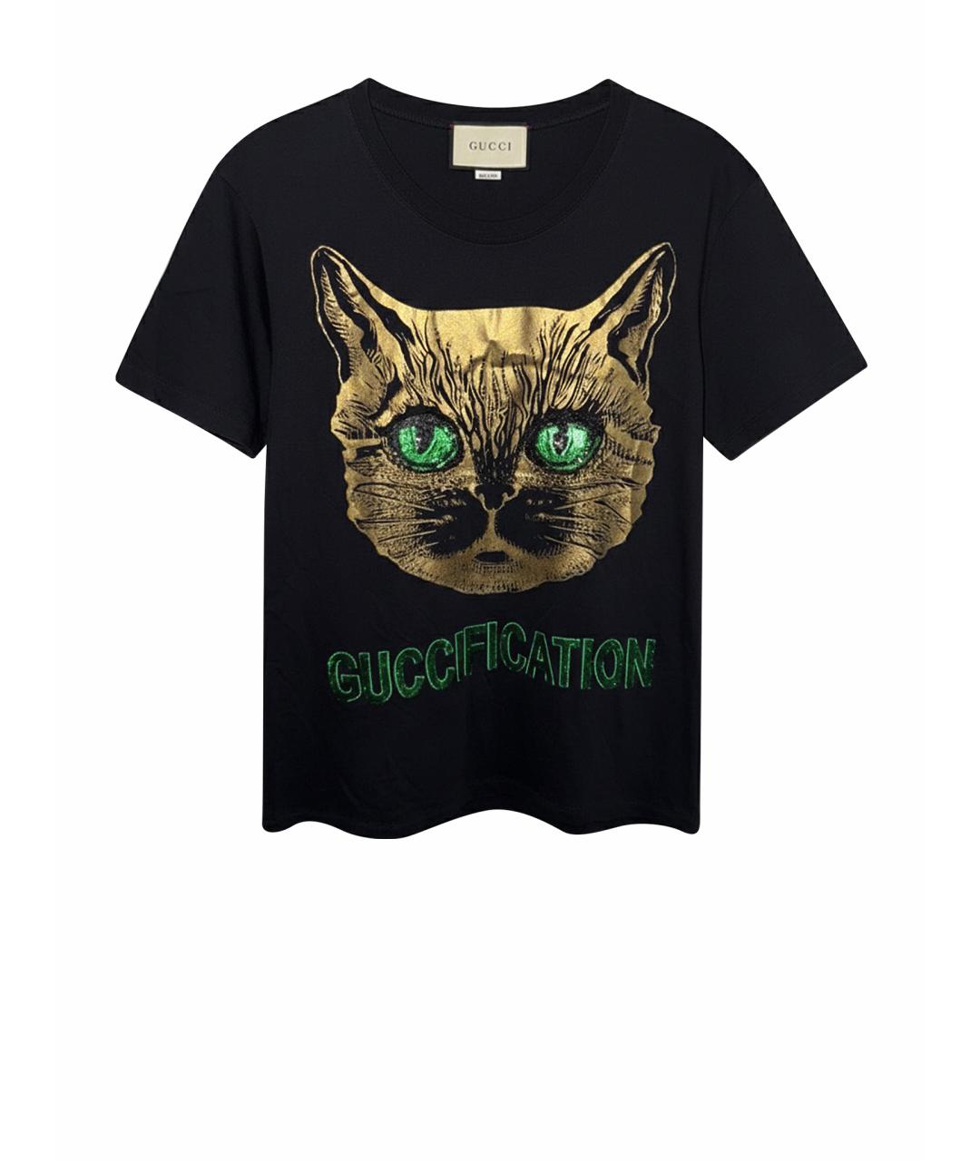 GUCCI Черная хлопковая футболка, фото 1