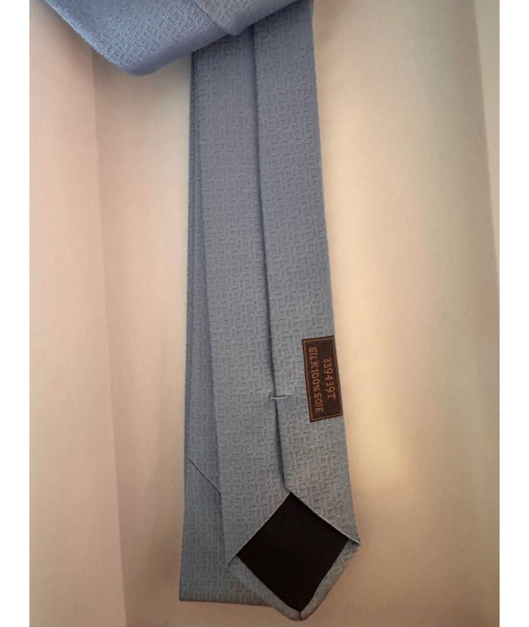 HERMES Голубой шелковый галстук, фото 3