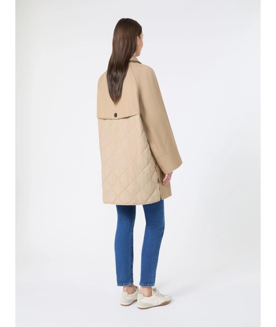 WEEKEND MAX MARA Бежевый хлопковый тренч/плащ, фото 3