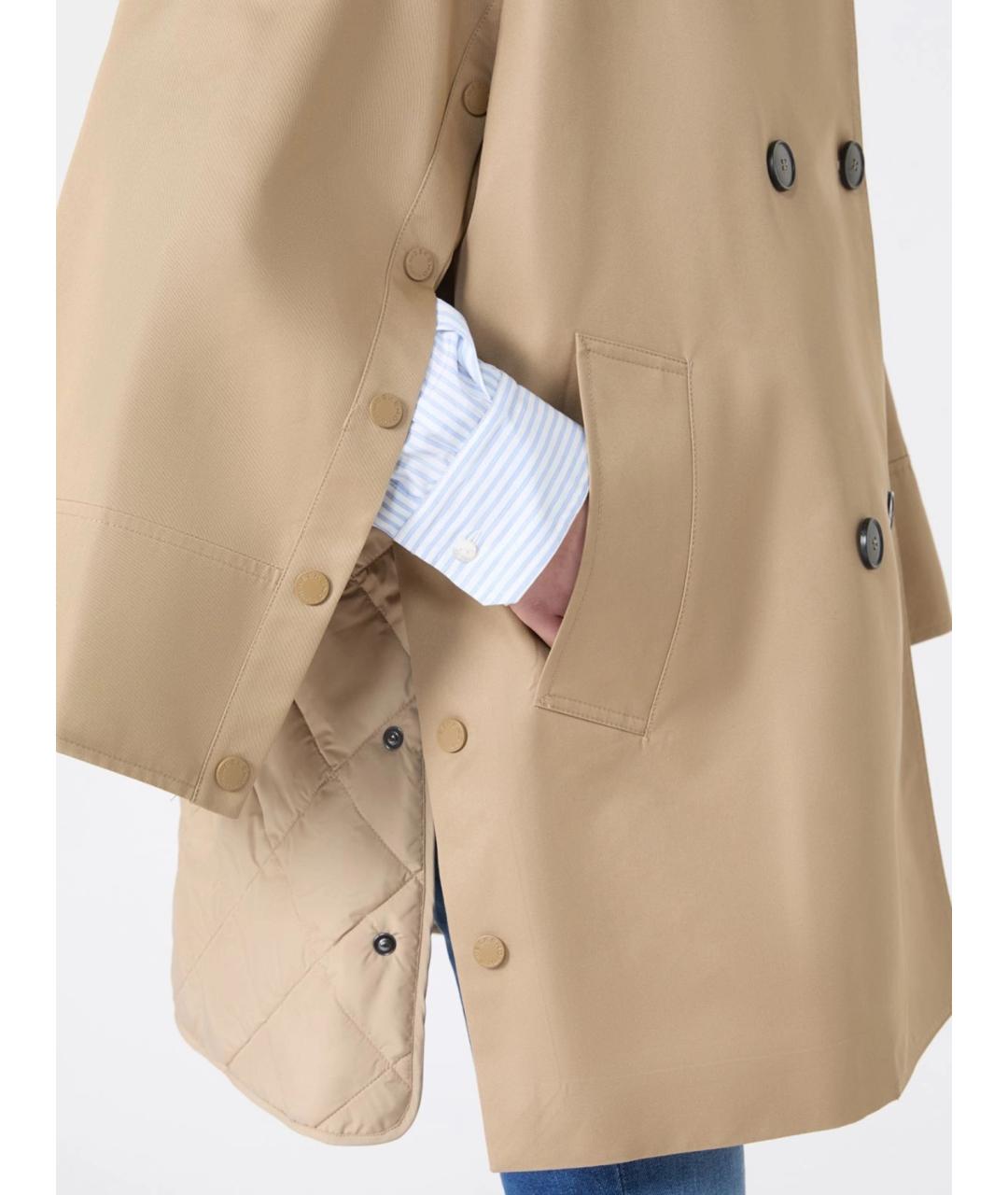 WEEKEND MAX MARA Бежевый хлопковый тренч/плащ, фото 5