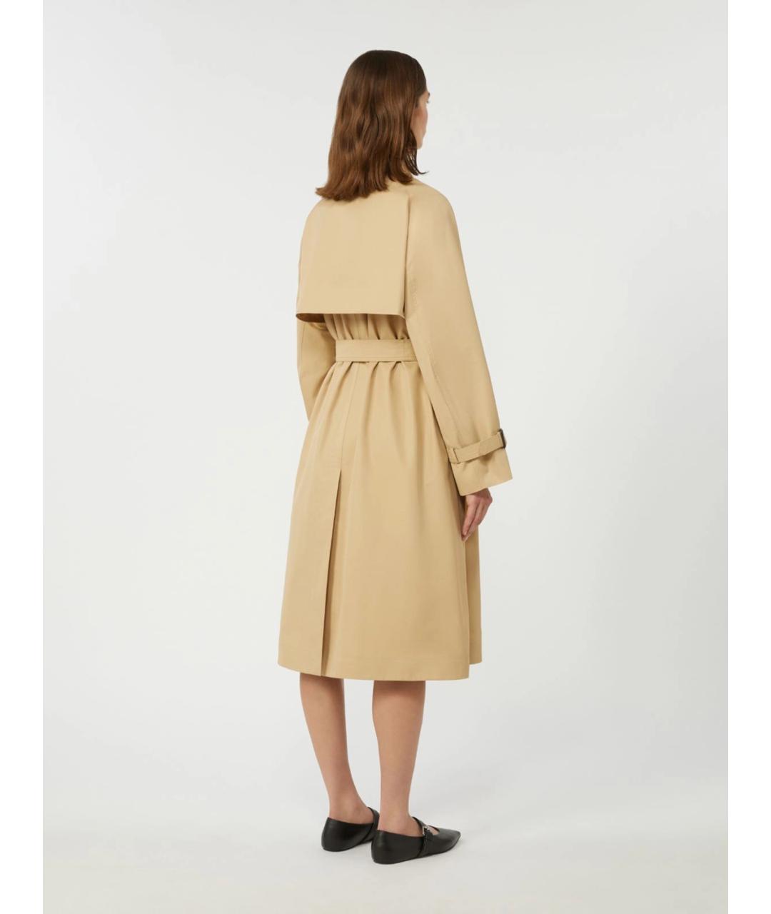 WEEKEND MAX MARA Бежевый хлопковый тренч/плащ, фото 4