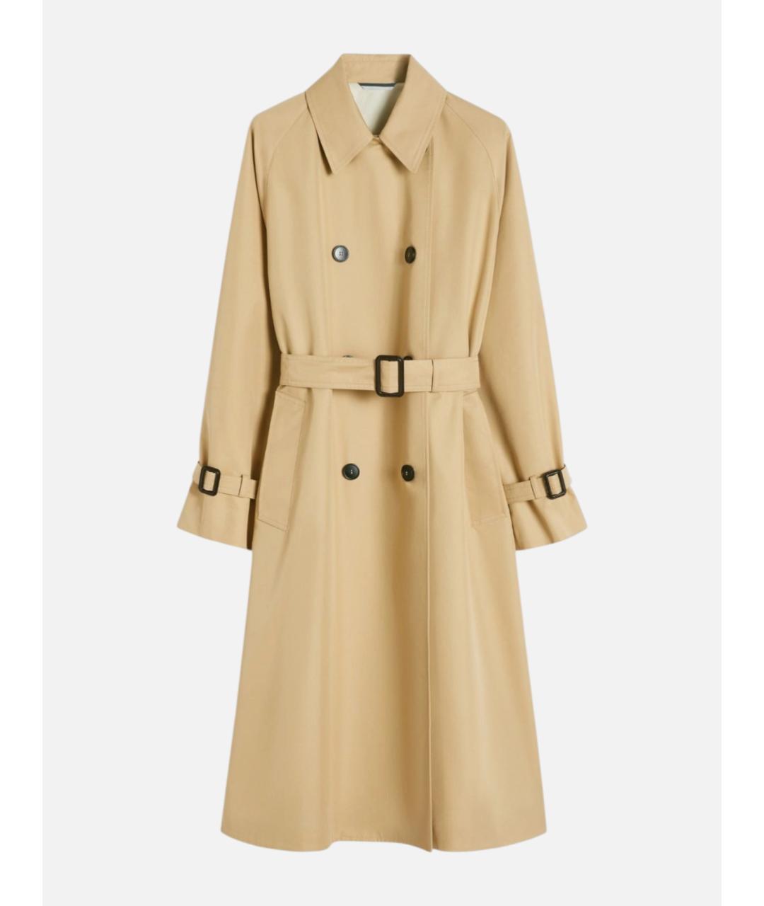 WEEKEND MAX MARA Бежевый хлопковый тренч/плащ, фото 6