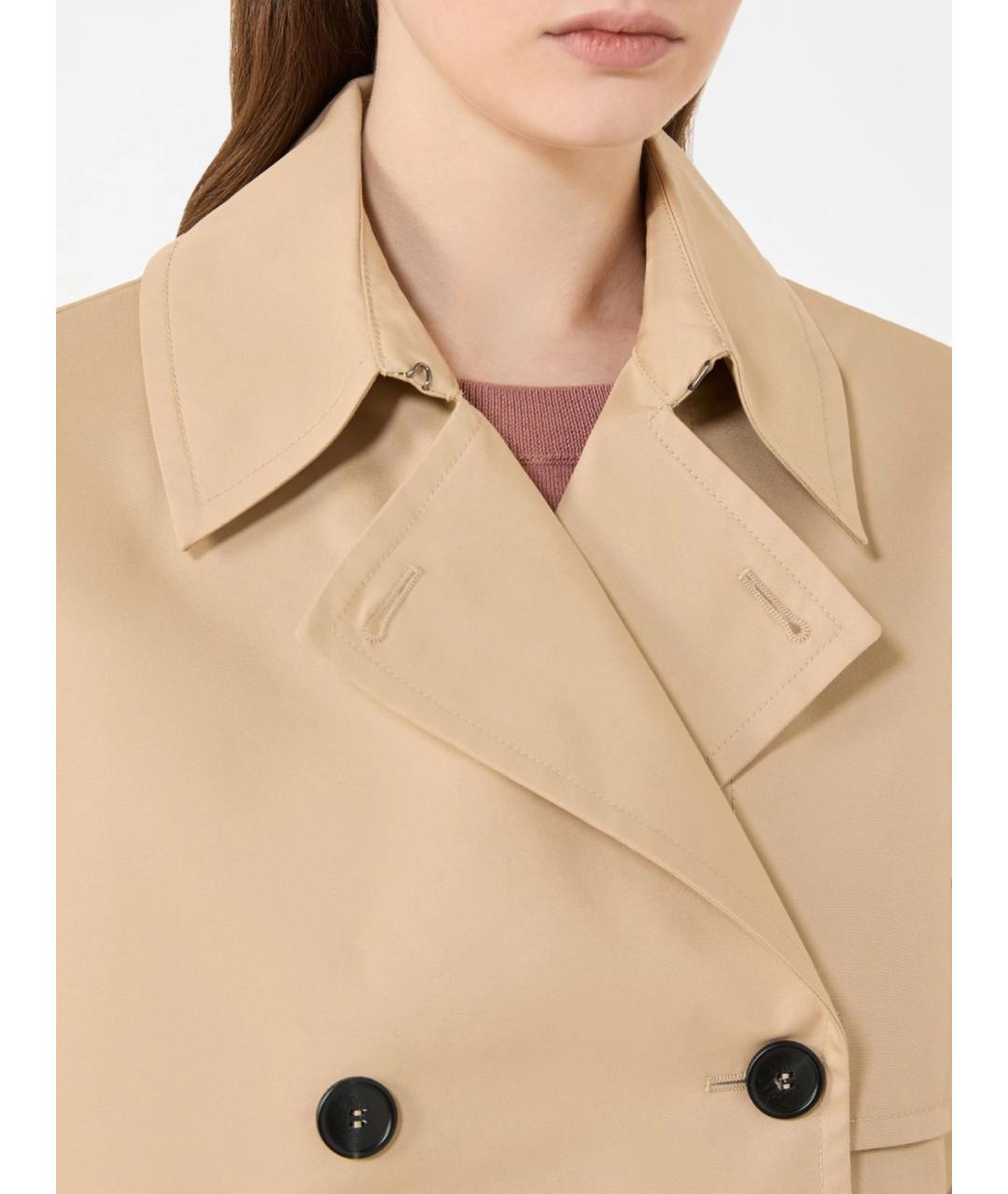 WEEKEND MAX MARA Бежевый хлопковый тренч/плащ, фото 5