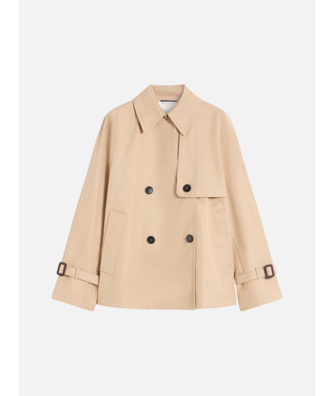 WEEKEND MAX MARA Бежевый хлопковый тренч/плащ, фото 6