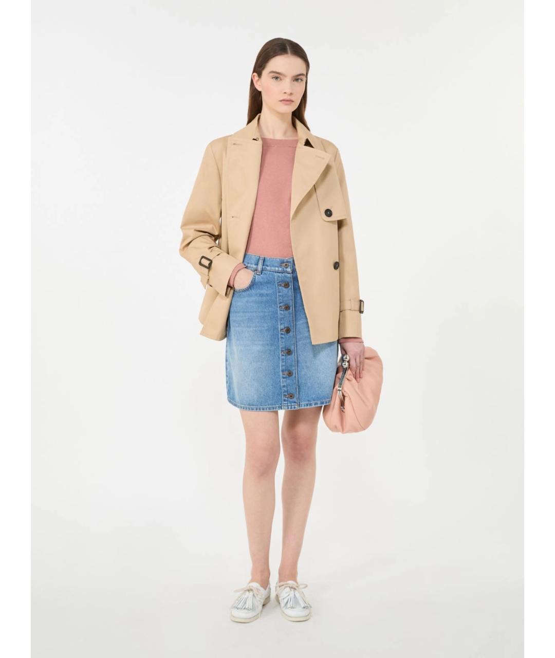 WEEKEND MAX MARA Бежевый хлопковый тренч/плащ, фото 2